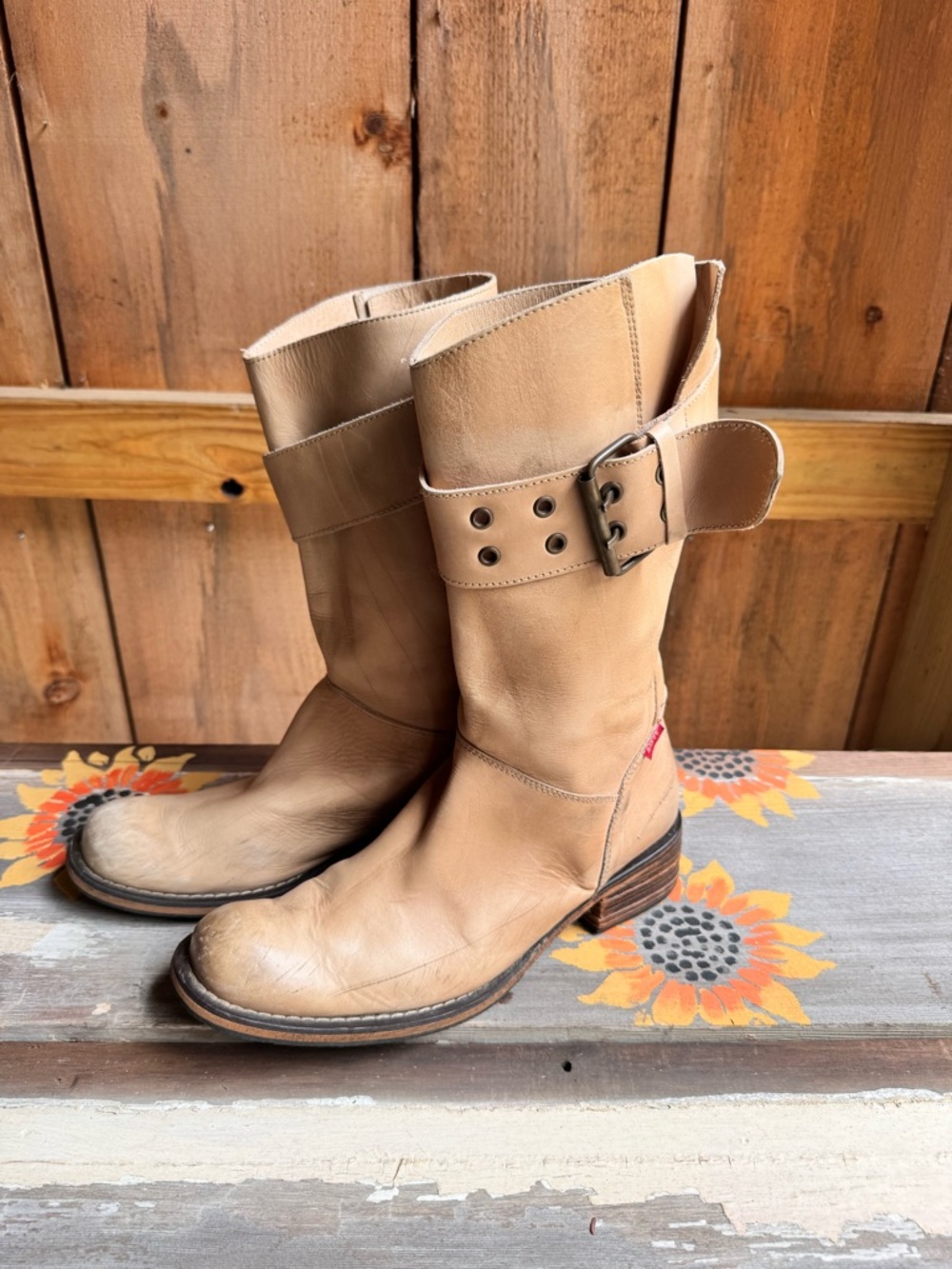 Women’s Lucky Brand Vintage Mid Calf Moto Boots - Size 41/9.5